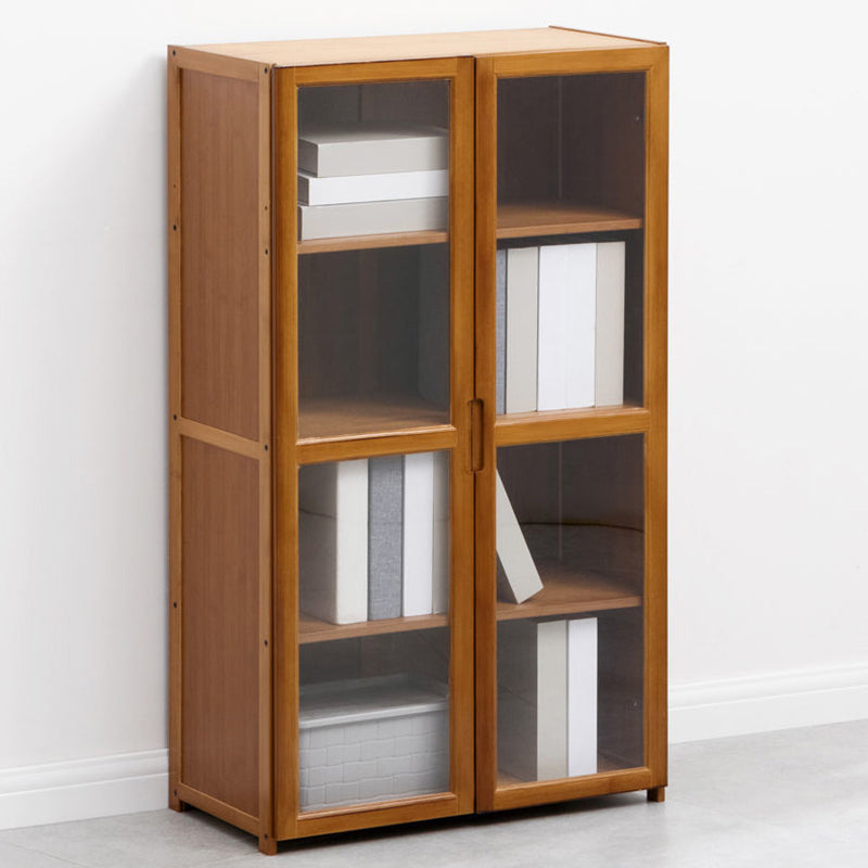Brown Brown Shelf Bookcase Bedroom Closed Back Shelf with Cabinets