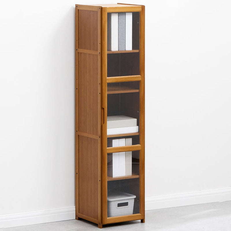 Brown Brown Shelf Bookcase Bedroom Closed Back Shelf with Cabinets