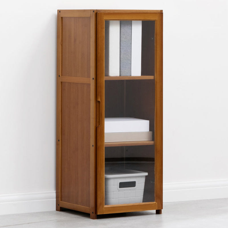 Brown Brown Shelf Bookcase Bedroom Closed Back Shelf with Cabinets