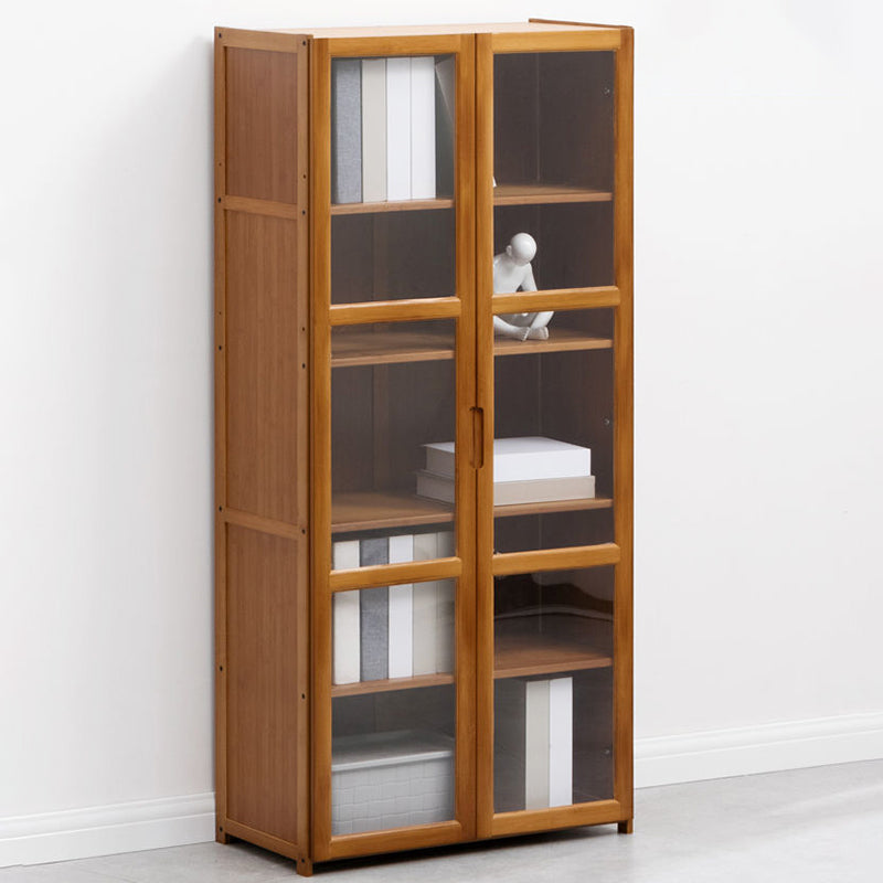 Brown Brown Shelf Bookcase Bedroom Closed Back Shelf with Cabinets