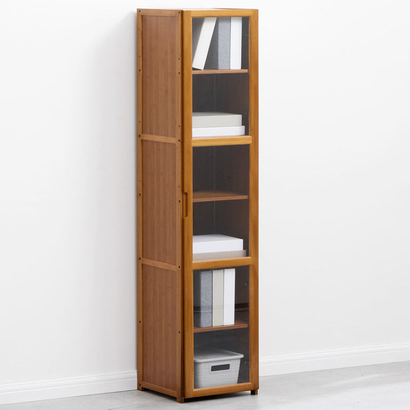 Brown Brown Shelf Bookcase Bedroom Closed Back Shelf with Cabinets