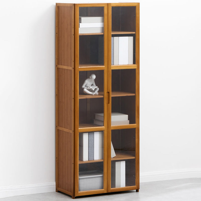 Brown Brown Shelf Bookcase Bedroom Closed Back Shelf with Cabinets