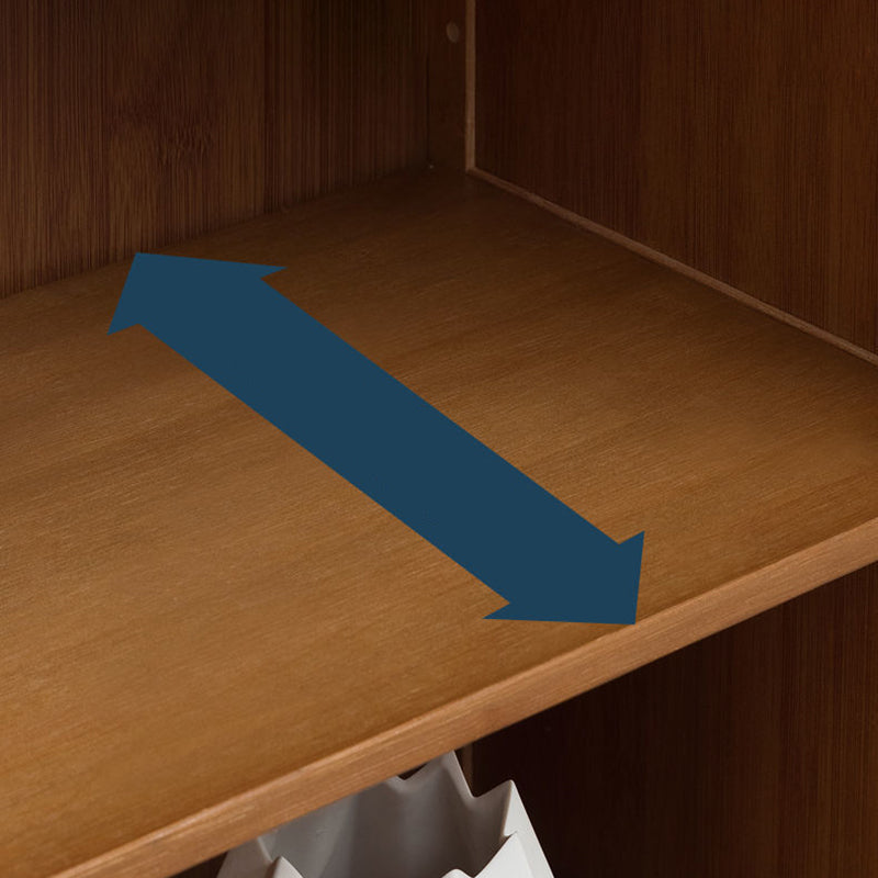 Brown Brown Shelf Bookcase Bedroom Closed Back Shelf with Cabinets