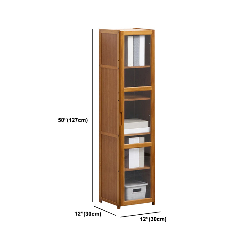 Brown Brown Shelf Bookcase Bedroom Closed Back Shelf with Cabinets