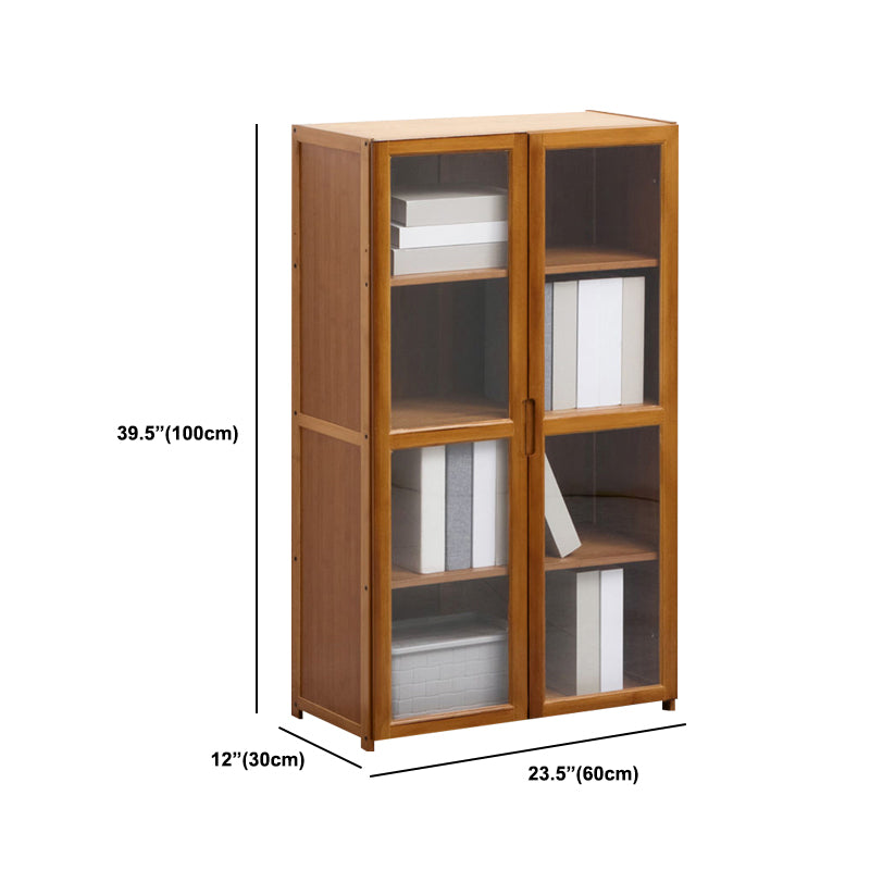 Brown Brown Shelf Bookcase Bedroom Closed Back Shelf with Cabinets