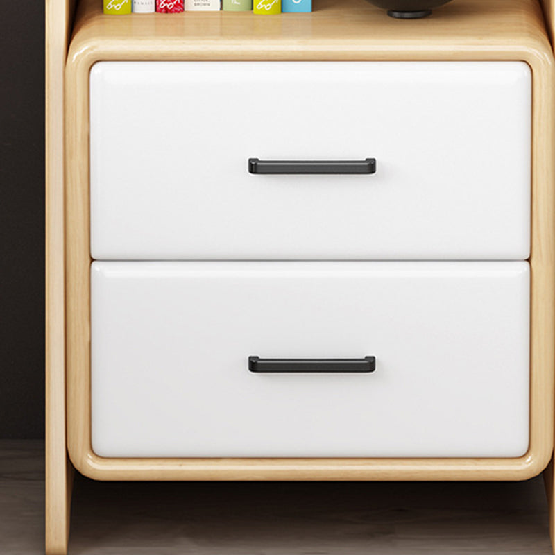 Ladder Bookshelf Modern Wood Bookcase with Drawer Storage 47" H X 14" W