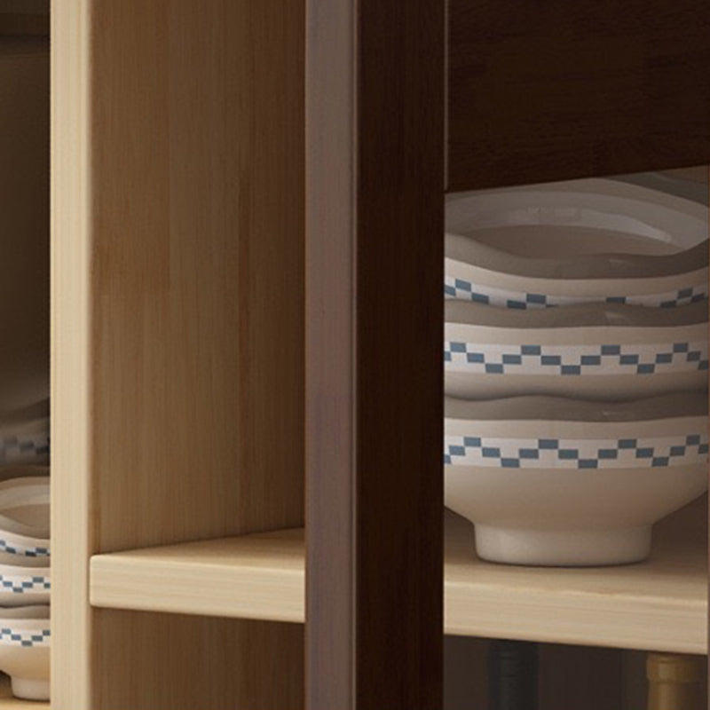 Modern Rubberwood Dining Hutch Standard 3-Door Hutch Cabinet for Dining Room