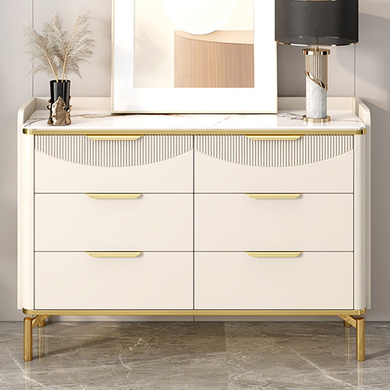 Glam Wooden Storage Chest Bedroom Chest in White with Drawers