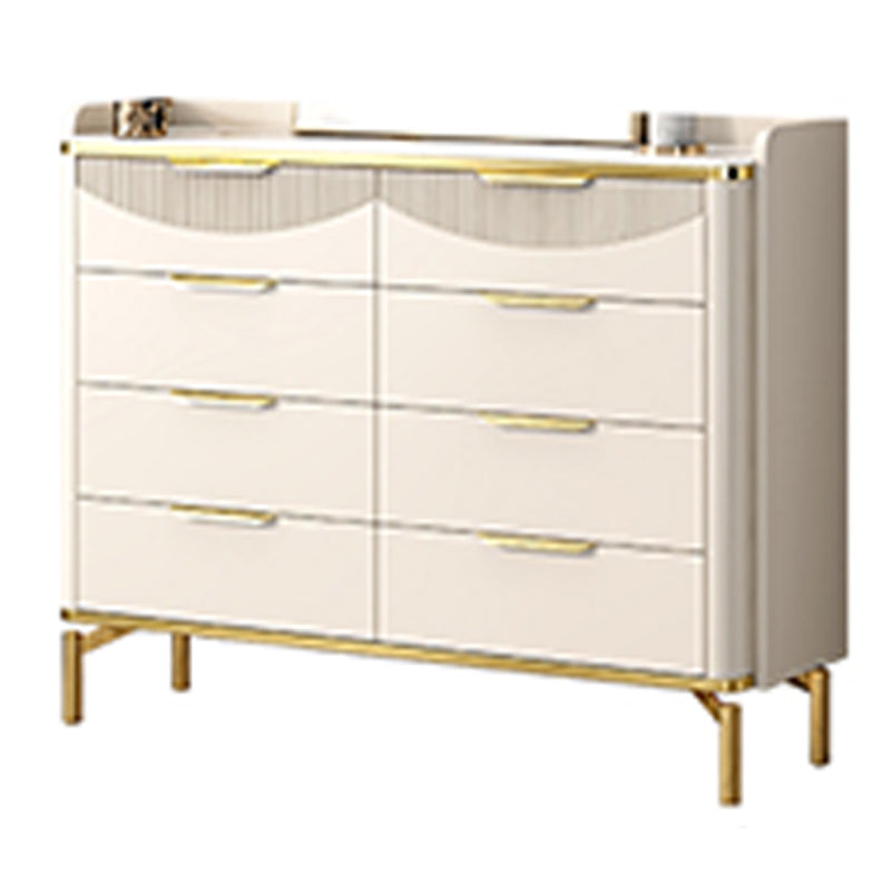 Glam Wooden Storage Chest Bedroom Chest in White with Drawers