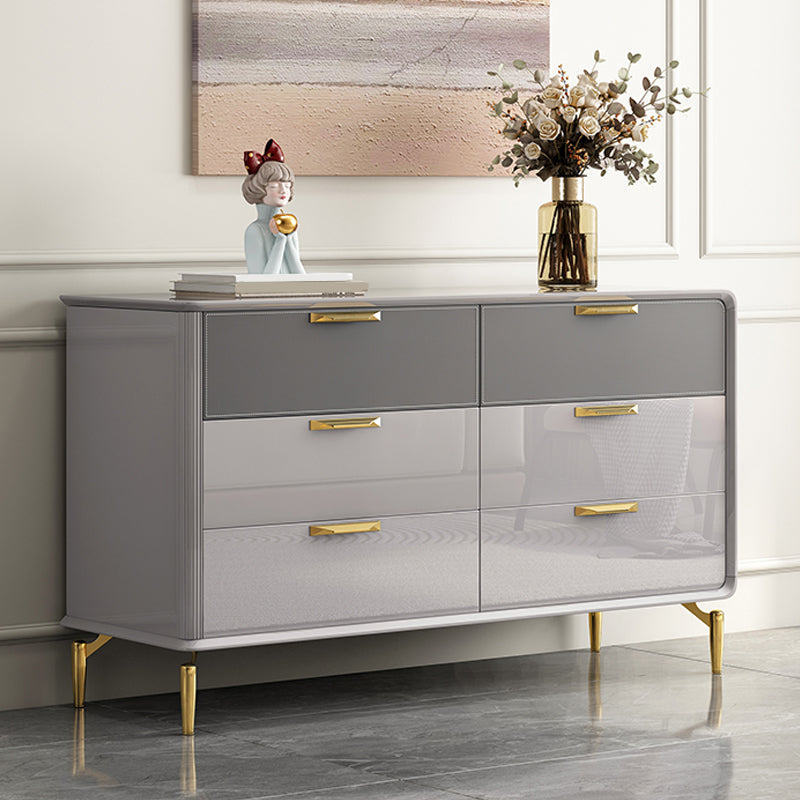 Glam Wooden Storage Chest 16" W Home Chest in Gray with Drawers
