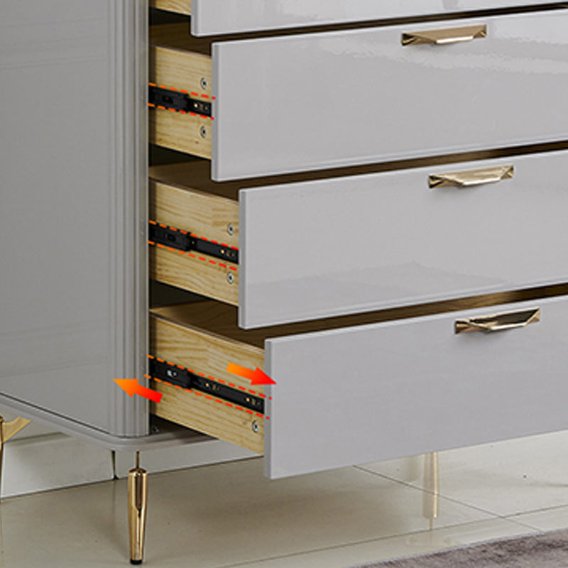 Glam Wooden Storage Chest 16" W Home Chest in Gray with Drawers