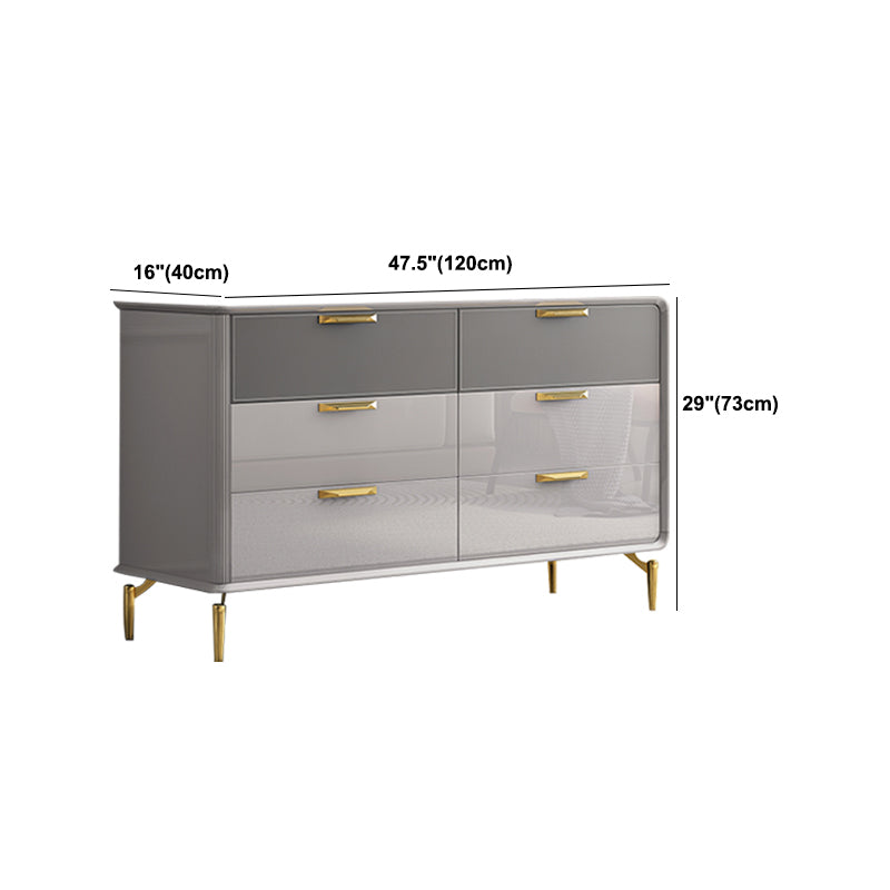 Glam Wooden Storage Chest 16" W Home Chest in Gray with Drawers