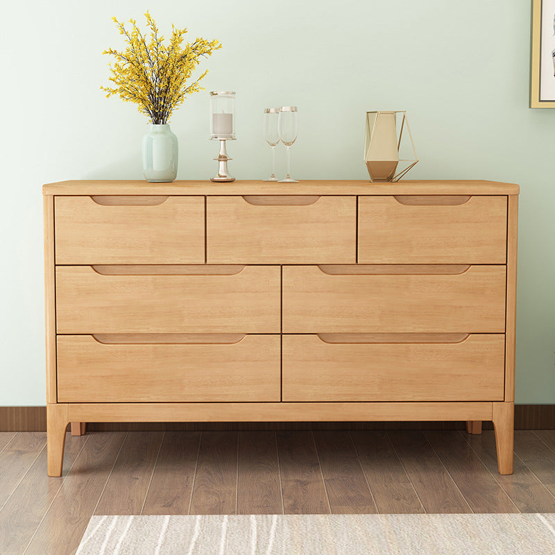 Modern 16" W Storage Chest Rubber Wood Home Chest with Drawers