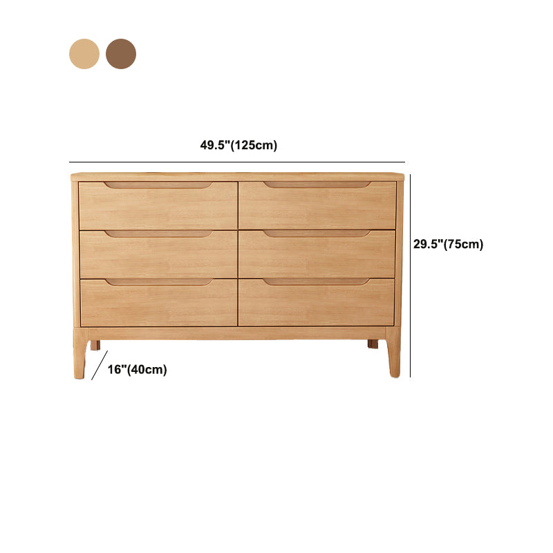 Modern 16" W Storage Chest Rubber Wood Home Chest with Drawers