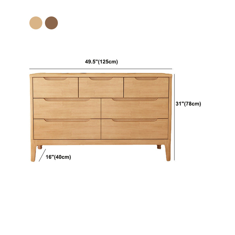 Modern 16" W Storage Chest Rubber Wood Home Chest with Drawers