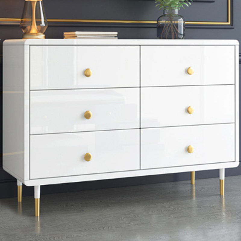 16" W Wood Double Dresser Modern Storage Chest with Drawers for Bedroom