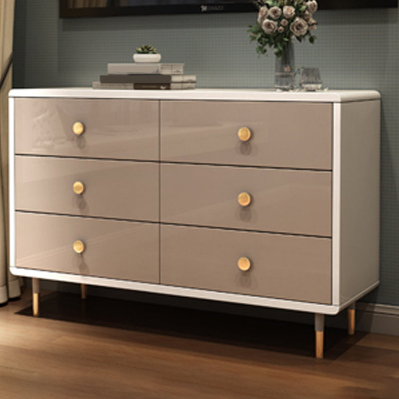 16" W Wood Double Dresser Modern Storage Chest with Drawers for Bedroom
