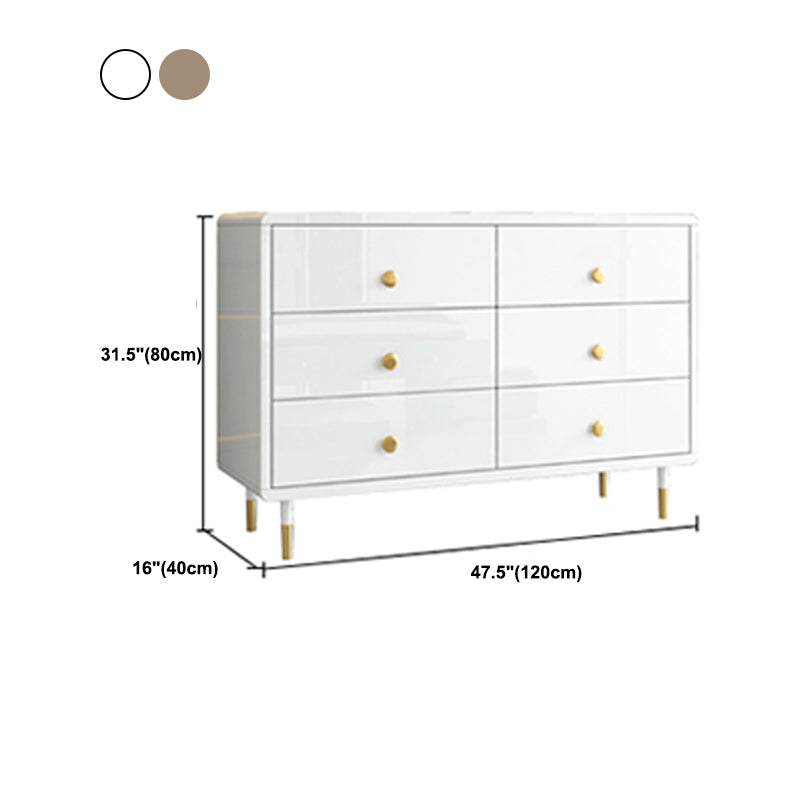 16" W Wood Double Dresser Modern Storage Chest with Drawers for Bedroom