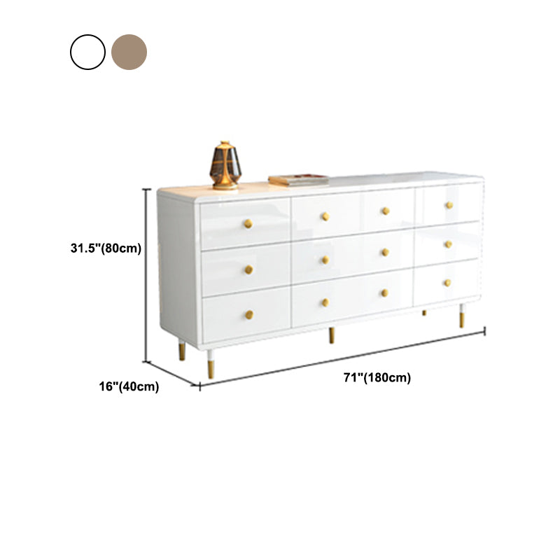 16" W Wood Double Dresser Modern Storage Chest with Drawers for Bedroom