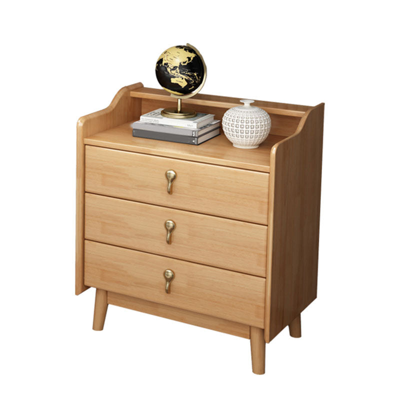 Glam Rubber Wood Bedroom Storage Chest Vertical Chest with Drawers