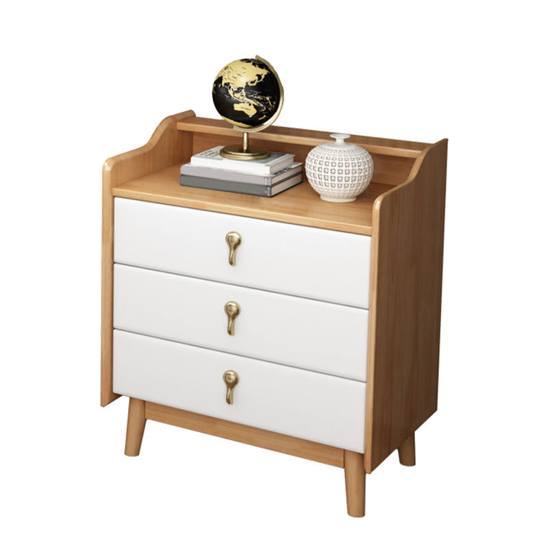Glam Rubber Wood Bedroom Storage Chest Vertical Chest with Drawers