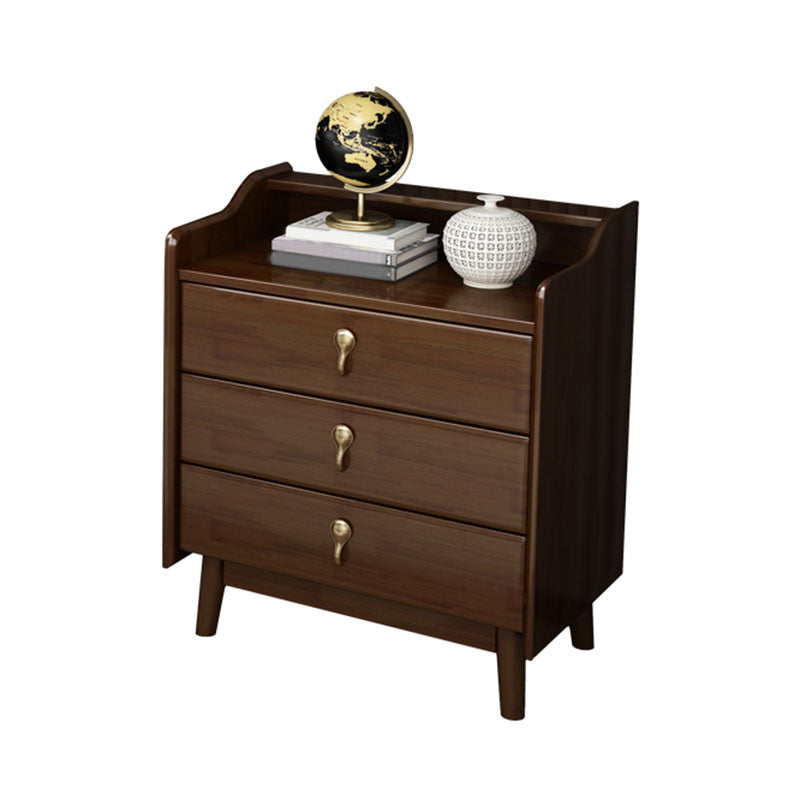 Glam Rubber Wood Bedroom Storage Chest Vertical Chest with Drawers