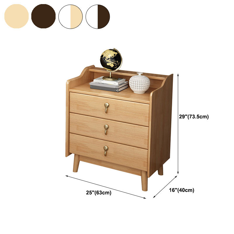 Glam Rubber Wood Bedroom Storage Chest Vertical Chest with Drawers