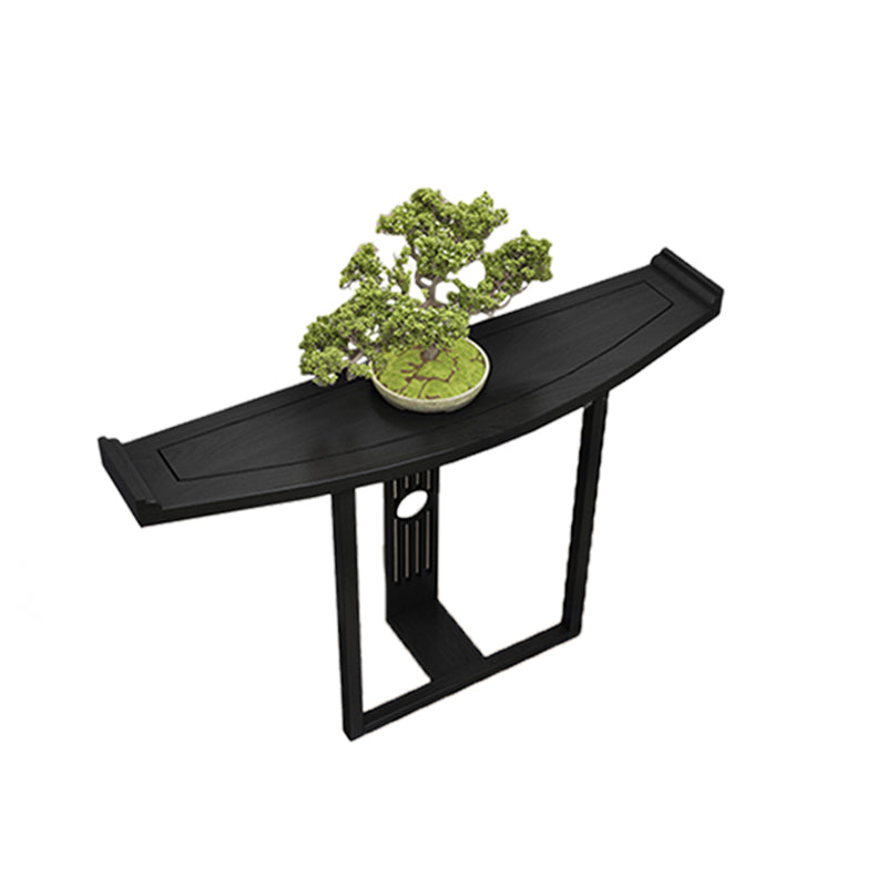 11.8" W Oval Console Table Mid-Century Modern Solid Wood Console