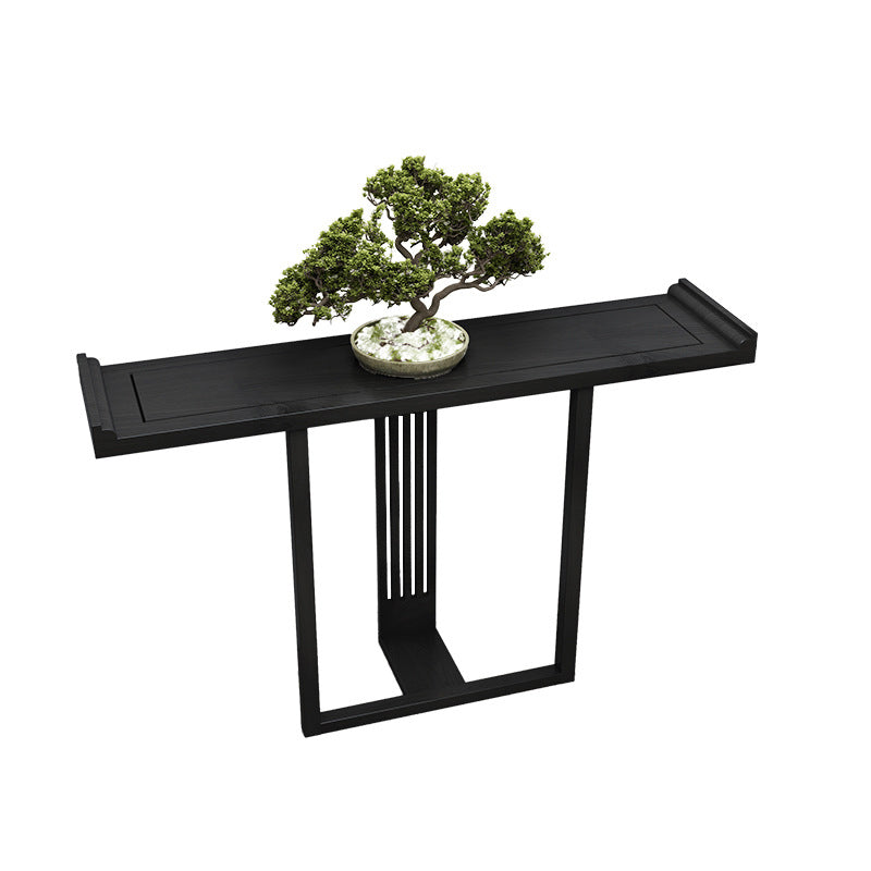 11.8" W Oval Console Table Mid-Century Modern Solid Wood Console