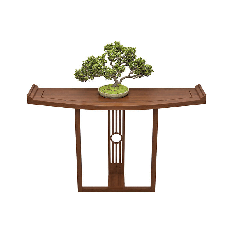 11.8" W Oval Console Table Mid-Century Modern Solid Wood Console