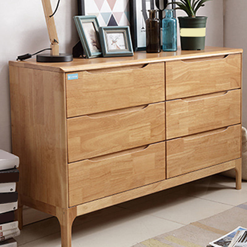Contemporary Rubber Wood Storage Chest Home Chest with Drawers