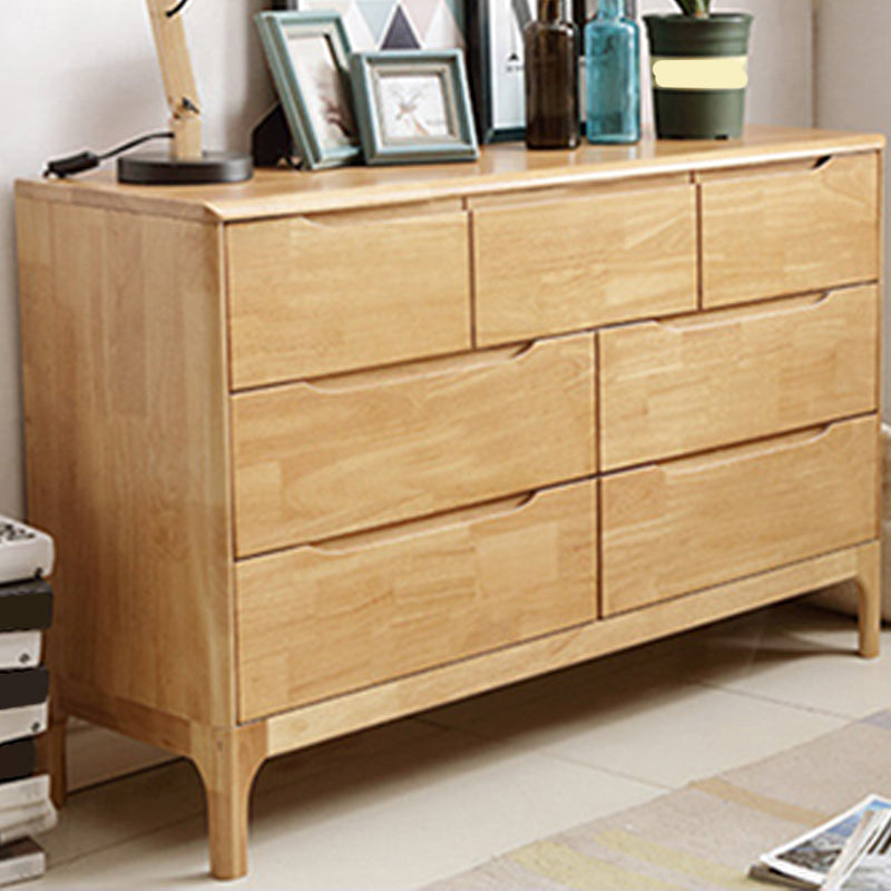 Contemporary Rubber Wood Storage Chest Home Chest with Drawers