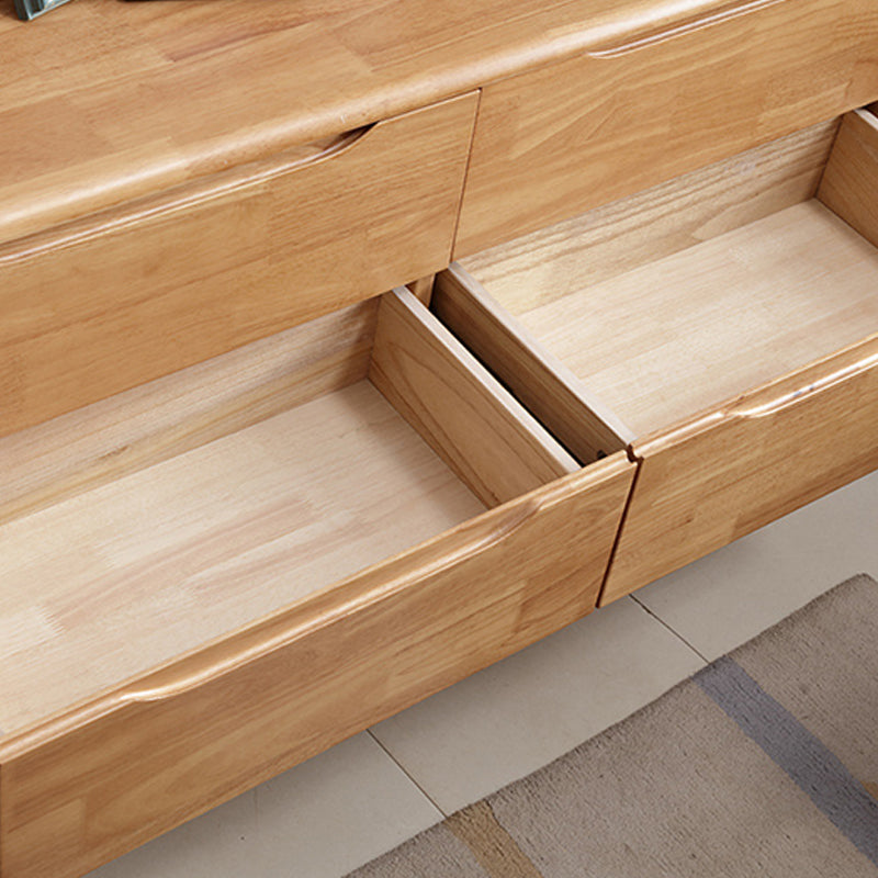 Contemporary Rubber Wood Storage Chest Home Chest with Drawers