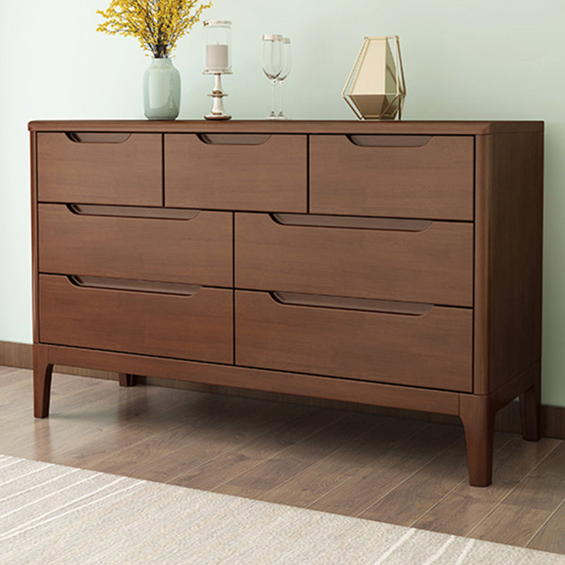 Contemporary Rubber Wood Storage Chest Home Chest with Drawers