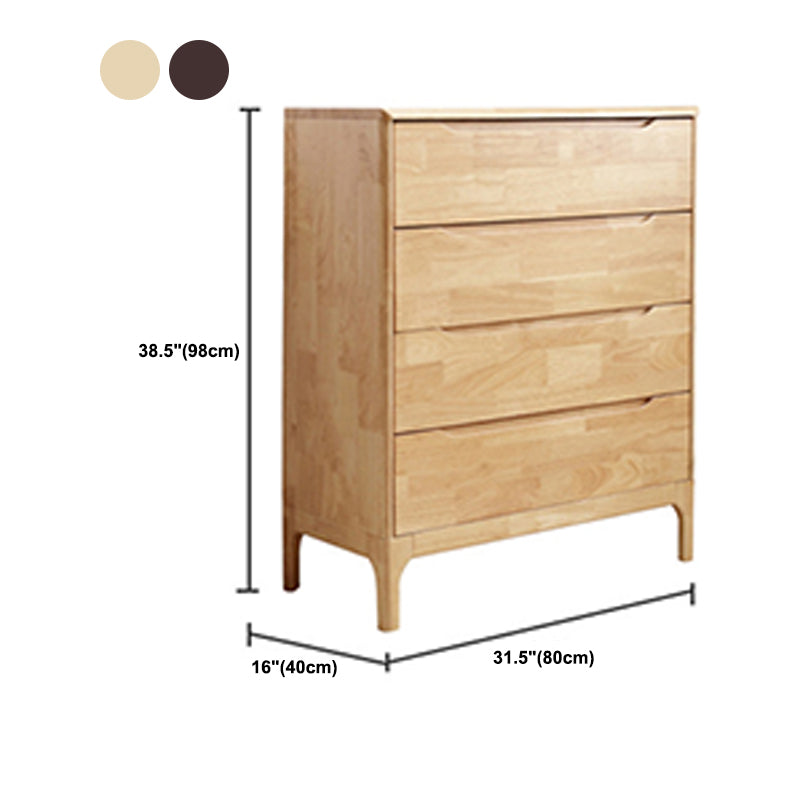 Contemporary Rubber Wood Storage Chest Home Chest with Drawers