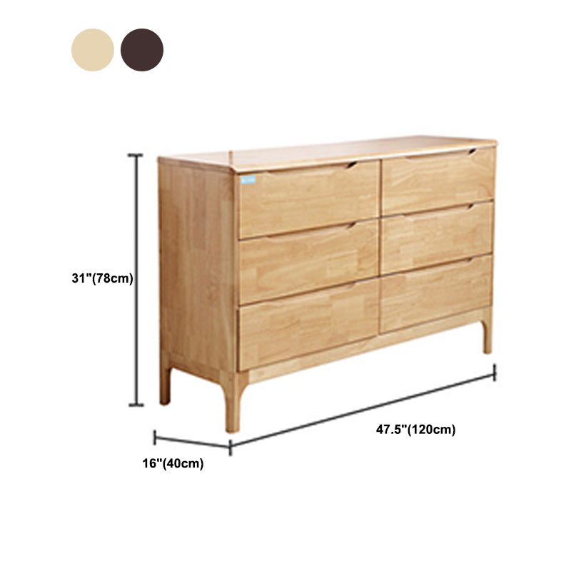 Contemporary Rubber Wood Storage Chest Home Chest with Drawers