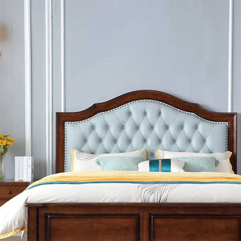 Brown Traditional Panel Bed with Storage Upholstered Headboard Bed, 59.05" High