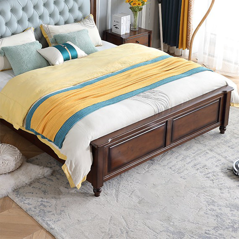 Brown Traditional Panel Bed with Storage Upholstered Headboard Bed, 59.05" High