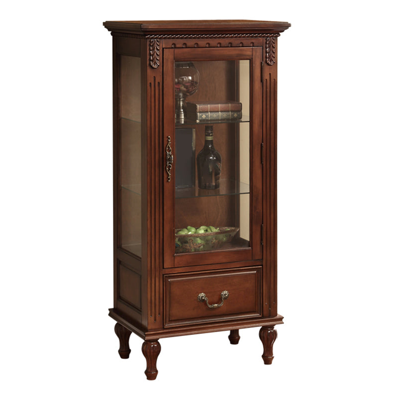 Square Side Cabinet Mid-Century Modern Accent Cabinet with Brown