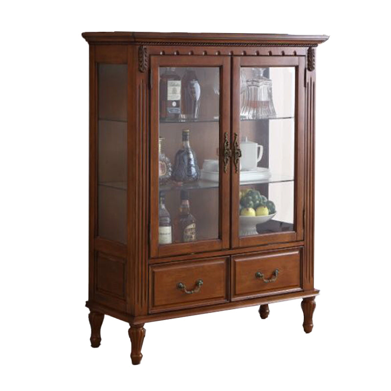 Square Side Cabinet Mid-Century Modern Accent Cabinet with Brown