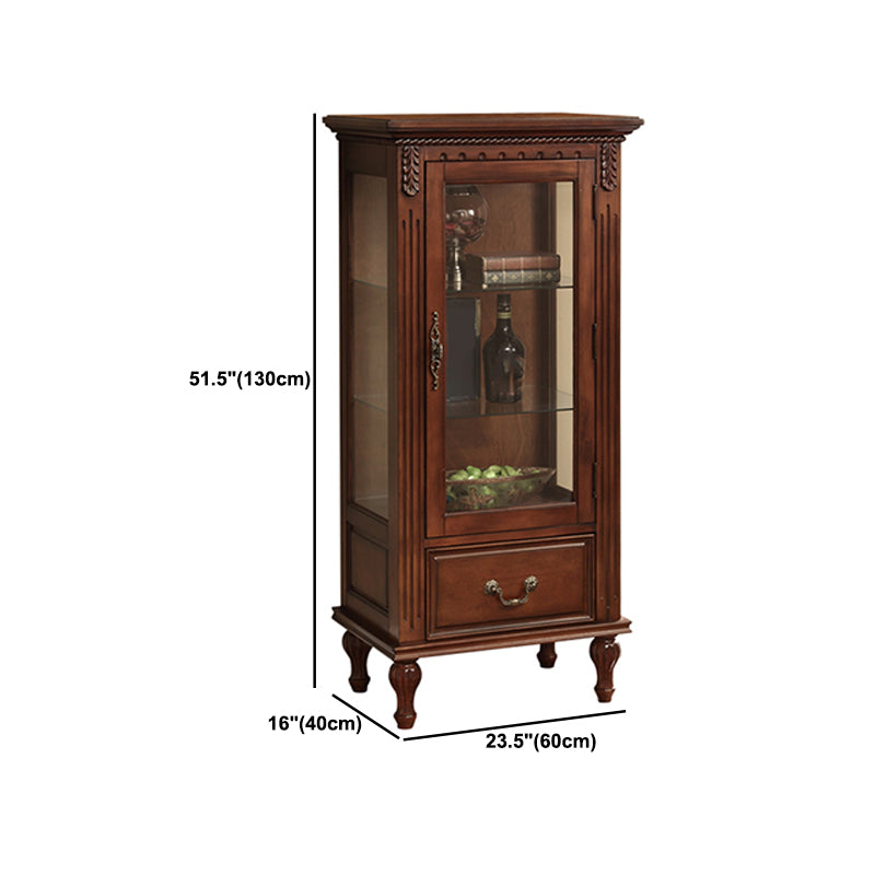 Square Side Cabinet Mid-Century Modern Accent Cabinet with Brown