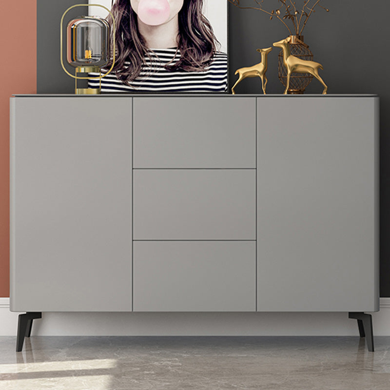 Contemporary Accent Cabinet Square Side Cabinet With Glass Top