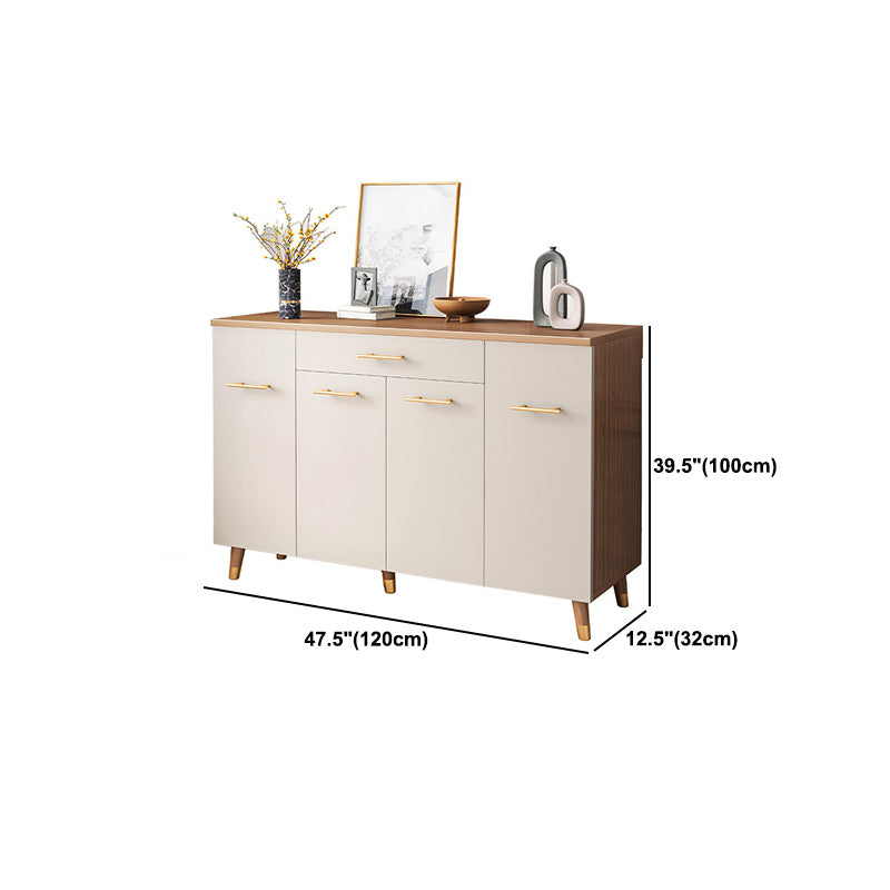 Modern Accent Cabinet with Solid Wood Straight Legs and Doors