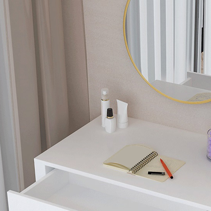 15.74" Wide Makeup Counter with Mirror Vanity Tables with Storage Drawers