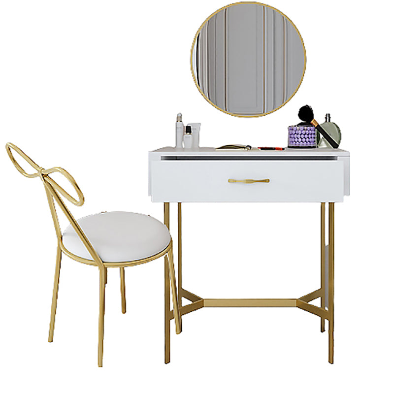 15.74" Wide Makeup Counter with Mirror Vanity Tables with Storage Drawers