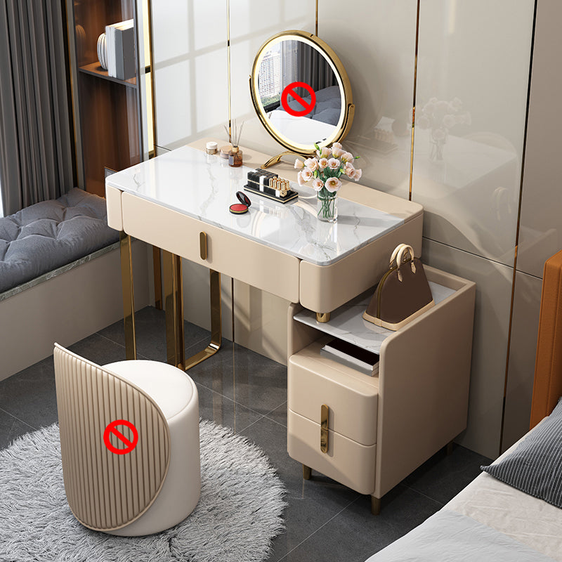 15.74" Wide Makeup Counter Solid Wood Frame Vanity Tables with Storage Drawers