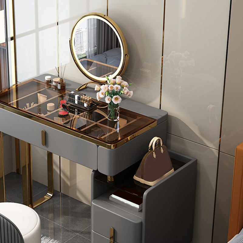 15.74" Wide Makeup Counter Solid Wood Frame Vanity Tables with Storage Drawers