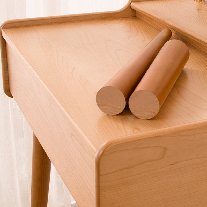 Glass Makeup Counter 18.11" Wide Solid Wood Vanity Tables with 1 Storage Drawers