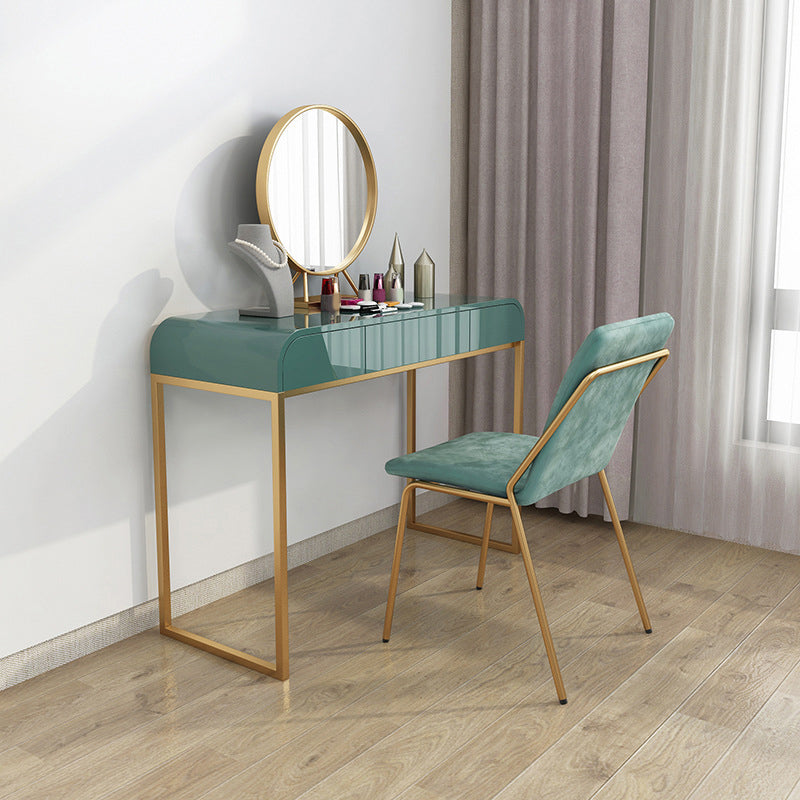 15.74" Wide Makeup Counter Lacquer Glam Vanity Tables with 3 Storage Drawers