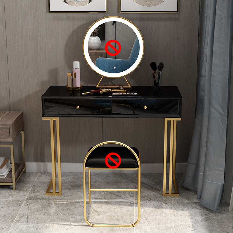 Glam Makeup Counter 18.11" Wide Vanity Tables with 2 Storage Drawers